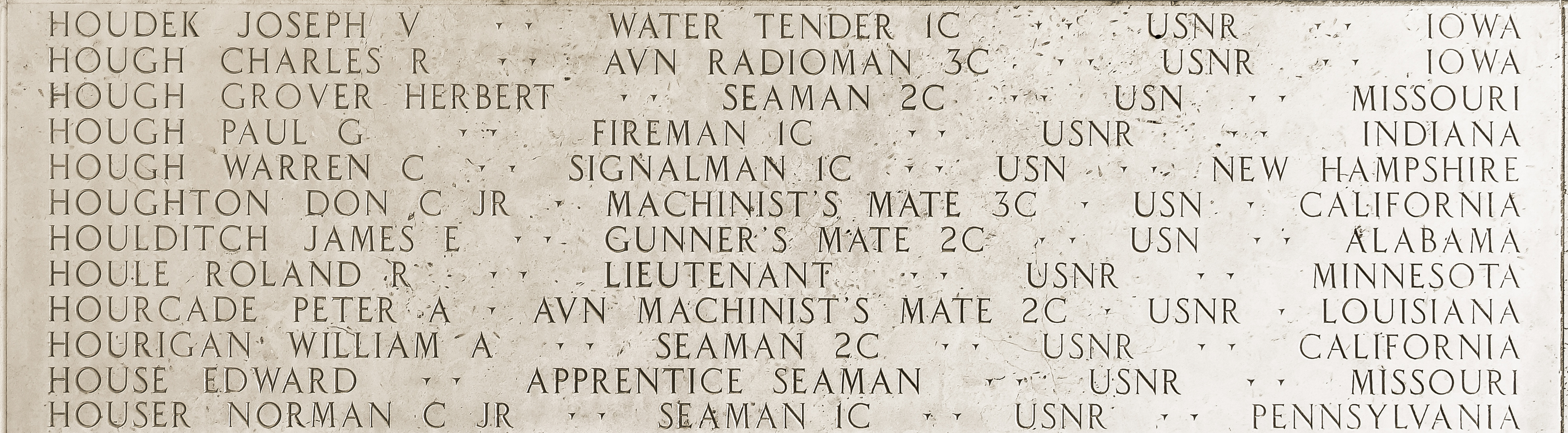 Edward  House, Apprentice Seaman